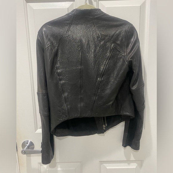 Helmut Lang 100% Lamb Leather Asymmetrical Jacket Size M - Picture 3 of 15